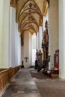 Interior photo, St Mary's Church in the old town of Stralsund, Mecklenburg-Western Pomerania,