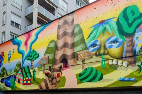Graffiti, spray art, colorful pictures, public art, mythical creatures, fantastic creatures, human
