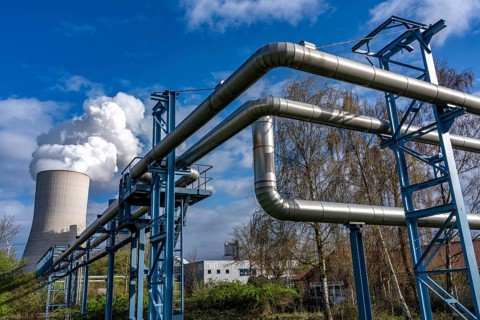 The UNIPER Datteln 4 coal-fired power plant, power plant block and cooling tower, cogeneration,