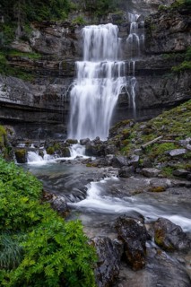 Cascata di Mezzo waterfall, long exposure, Vallesinella, Brenta, Trentino, Italy