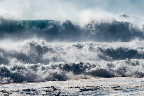 Waves on the ocean off Madeira, Jardim do Mar, Madeira, Portugal