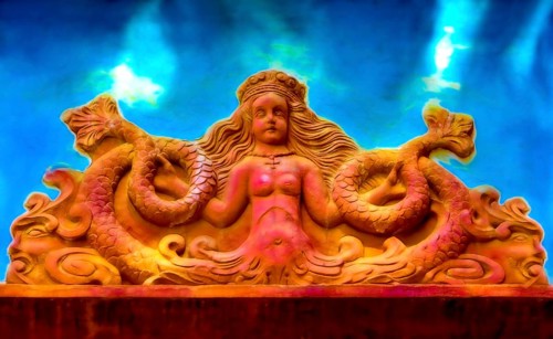 Mythological Mermaid Creature, wall decoration, Welf Castle of Herzberg, Herzberg am Harz, district