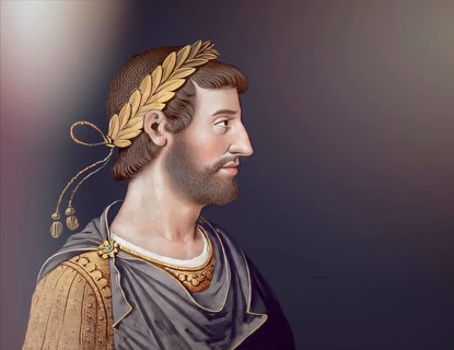 Hadrian or Publius Aelius Hadrianus Augustus, 76 - 138, Roman emperor, digitally edited