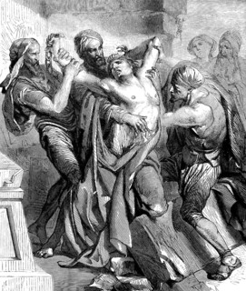 The possessed in the land of the Gardarenes, chapter 5, verse 4, Mark's Gospel, graves, dwelling,