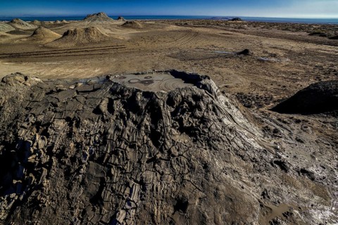 Azerbaijan, mud volcano, Lahic, Europe, Asia