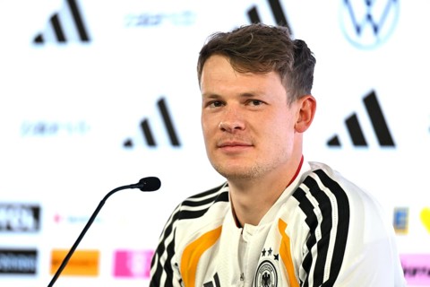Goalkeeper Alexander Nübel GER (12) portrait Press conference German national team, National team,