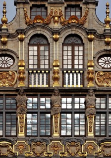 Baroque façade of the guild house Le Sac, guild of carpenters, joiners and coopers, Grand-Place,