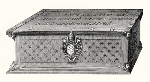 The new coffin of Saint Cecilia, 1599, Santa Cecilia in Trastevere, Rome, Italy