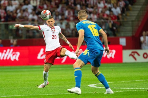 WARSAW, POLAND - JUNE 7, 2024: Friendly soccer match Poland - Ukraine 3:1. In action Sebastian