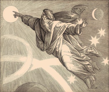Creation of Heavenly Bodies, Old Testament, by Julius Schnorr von Carolsfeld, 1860
