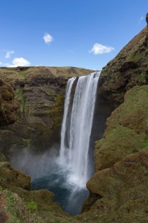 Skógafoss is a waterfall situated on the Skógá River in the south of Iceland. Height 60 m, width 25