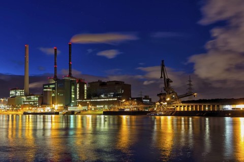Large power plant, GKM, coal-fired power plant, Mannheim, Ebergie, electricity, economy, power