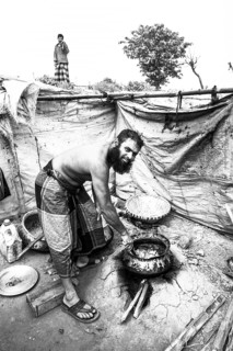 Workers cooking, Monochrom, Dhaka, Bangladesh
