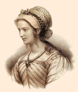 Eudoxine, wife to Childebert III, called the Just, 670 or 683-711, Merovingian King of the Franks