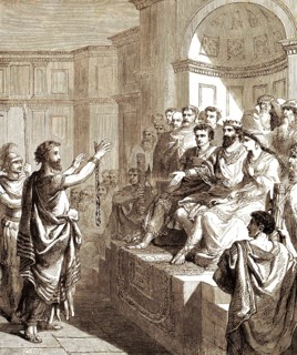 Paul in front of Herod Agrippa II and Festus, high priest Ananias, Sadducees, the Acts of the