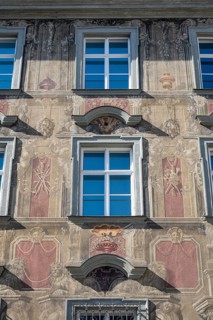 Detailed view, façade painting from Haus zum Cavazzen, city museum in the old town of Lindau,