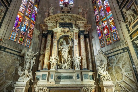 Milan Cathedral from inside the church, Milan, Italy