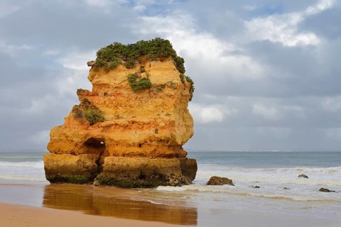 Rocks on the beach, Praia Dona Ana, Lagos, Algarve, Portugal