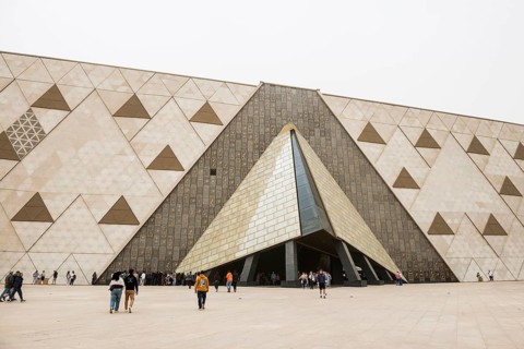 Façade, Grand Egyptian Museum, GEM, Giza, Cairo, Egypt