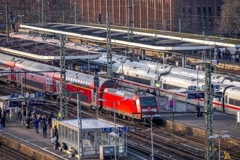 Cologne-Messe/Deutz station, 2nd largest train station in Cologne, transfer station between