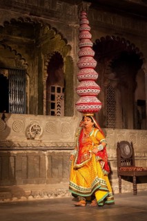 UDAIPUR, INDIA, NOVEMBER 24: Bhavai performance, famous folk dance of Rajasthan state of India.