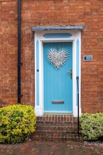 Blue front door, Alcester, England, Great Britain