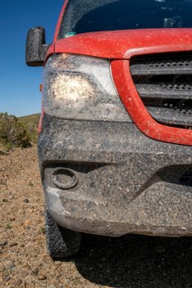 Mud residue after driving on RP 1, Ruta Provincial 1 Rio Negro, Province Chubut, Argentina