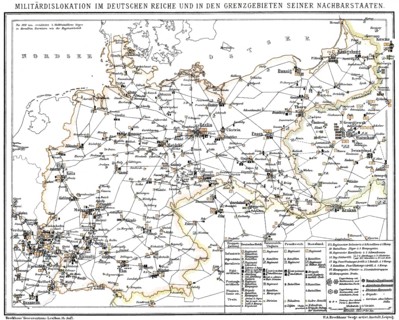 Historical military map of Germany, 1894, Historische militärische Landkarte, 1894, Deutschland