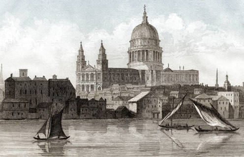 Ansicht der St. Paul's Cathedral, London, 18. Jahrhundert