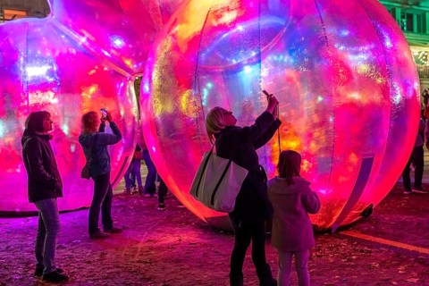 The 10th Essen Light Festival, in the city centre, second largest light art festival in Germany,
