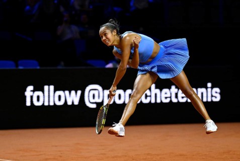 Action Elise Mertens (BEL) Women's Porsche Tennis Grand Prix Porsche Arena, Stuttgart,