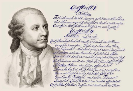 Portrait of Friedrich Gottlieb Klopstock, 1724, 1803, German poet, digitally edited, manuscript of