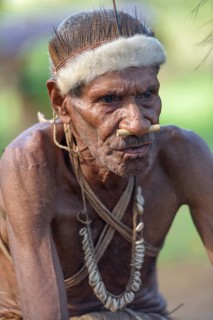 Chief of the village Upovia, Lake Murray, Western Province, Papua New Guinea