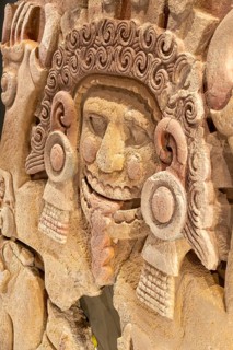 Archaeological site and museum of Templo Mayor, Mexico City, Mexico Monolith relief figure of