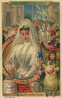 Picture series Children become people, Bride, Liebig picture, digitally restored reproduction of a