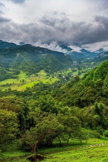 Overlook over the Valle de Cocora, Unesco site coffee cultural landscape, Salento, Colombia