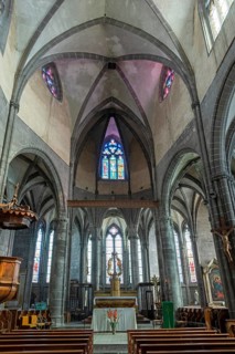 Ennezat. Interior of Saint Martin church. Puy de Dome department. Auvergne Rhone Alpes. France