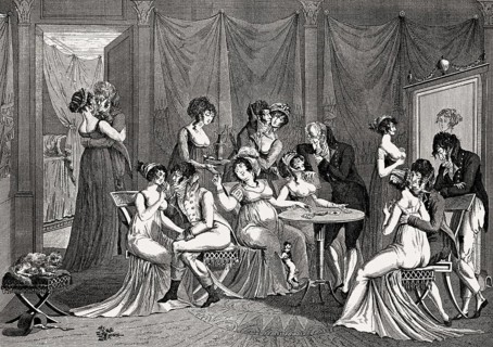 Caricature on immorality in Germany, 19th century