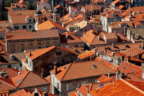 Europe, Croatia, View over the rooftops of Dubrovnik, Dubrovnik, Croatia