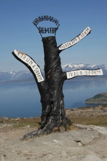 Signposts in the North of Norway, Scandinavia