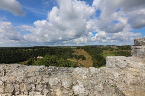 Castle ruins of Hohengundelfingen, ruins of a medieval hilltop castle, former headquarters of the