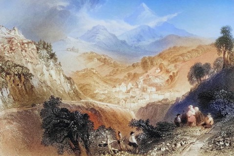 Enniskerry, near Dublin, Ireland, from the Landscape and Antiquities of Ireland, 1841, digital