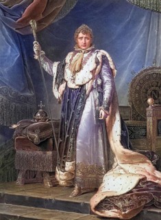Napoleon I, Emperor of France 1769, 1821 in his coronation regalia, Historical, digitally restored