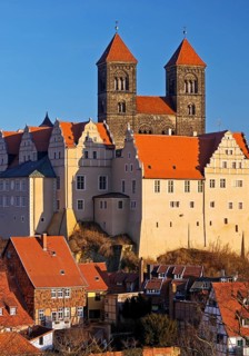 Castle hill ensemble with St Servatius collegiate church on the castle hill above the old town,
