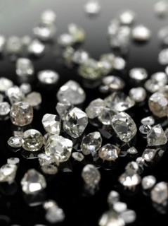 Many valuable diamonds, some rough, some cut, for further processing for the jewellery industry