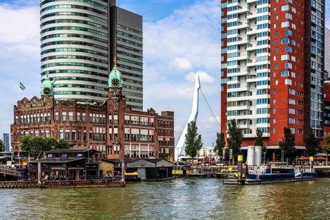 Hotel New York, historic art nouveau building on the Kop van Zuid, former headquarters of the