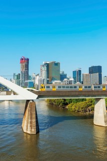 Skyline of Central Business District (CBD) and Brisbane River, Brisbane, Queensland, Australia