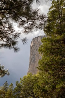 Yosemite National Park, California - El Capitan, a frequently-climbed rock wall above Yosemite