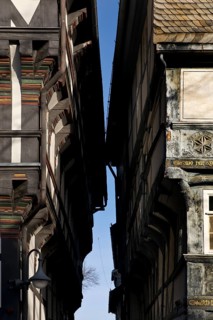 Half-timbered houses standing very close together in the old town, UNESCO World Heritage Site,