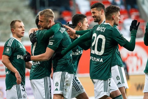 LUBIN, POLAND - DECEMBER 3, 2023: Football match Polish PKO Ekstraklasa between KGHM Zaglebie Lubin